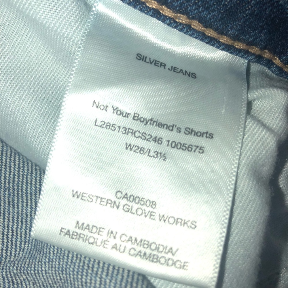 SILVER JEANS CO. Not Your Boyfriend’s Shorts Cutoff distressed denim EUC Sz 26 - Picture 8 of 10